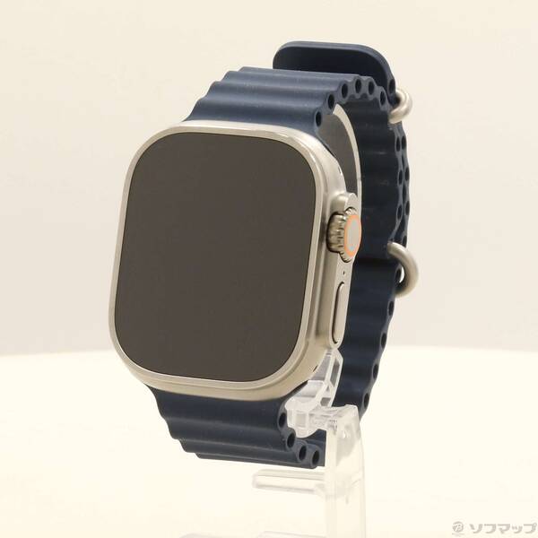【中古】Apple(アップル) Apple Watch Ultra 2 GPS + Cellular 49mm チタニウムケース ブルーオーシャンバンド 【377-ud】