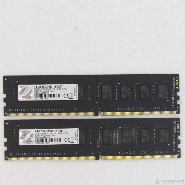 【中古】288P PC4-21300 DDR4-2666 16GB 8GB×2枚組 【305-ud】