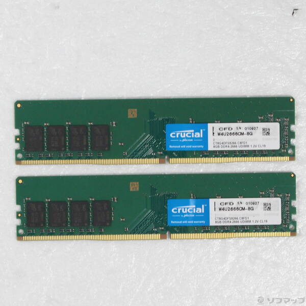 【中古】288P PC4-21300 DDR4-2666 16GB 8GB×2枚組 【262-ud】