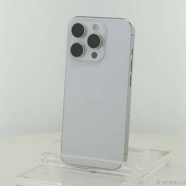 【中古】Apple(アップル) iPhone15 Pro 128GB ホワイトチタニウム MTU83J／A SIMフリー 【247-ud】