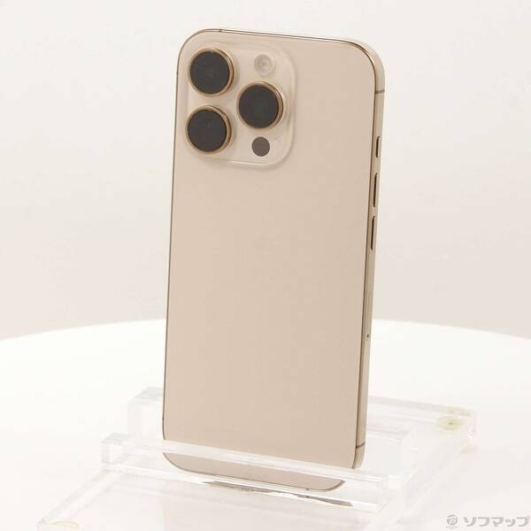 【中古】Apple(アップル) iPhone16 Pro 128GB デザートチタニウム MYMX3J／A SIMフリー 【368-ud】
