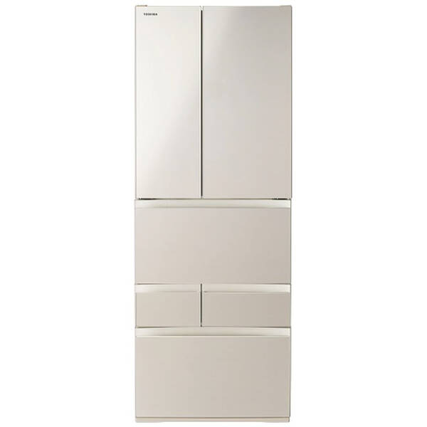 【中古】TOSHIBA(東芝) 〔見せびらかす品〕 電気冷蔵庫 VEGETA（ベジータ）FKつづき物 繻子ゴールド GR-Y550FK-EC ［幅68.5糎 ／551L ／6部屋の入り口 ／観音開き印字機 ／2025年］ 【399-ud】
