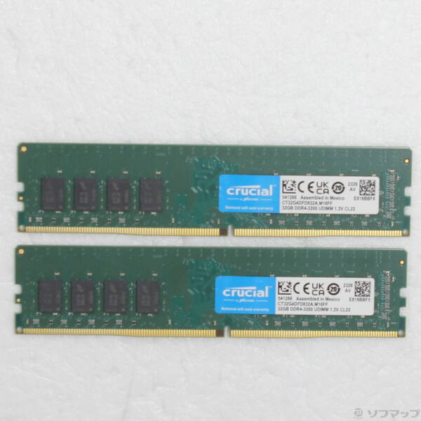 【中古】288P パソコン4-25600 DDR4-3200 64GB 32GB×2枚組 【377-ud】