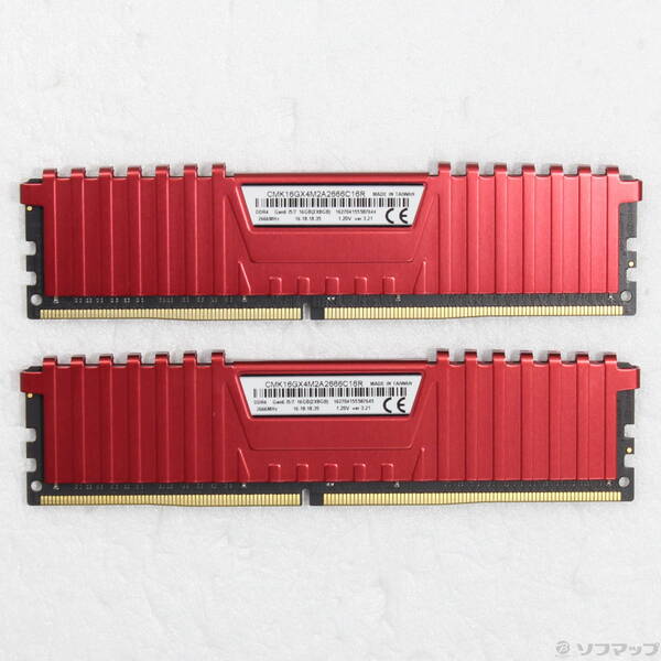 【中古】CORSAIR CMK16GX4M2A2666C16R DDR4 パソコン4-21300 8GB 2枚組 【297-ud】