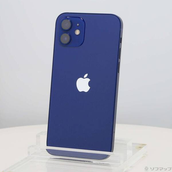 【中古】Apple(アップル) iPhone12 64GB ブルー MGHR3J／A SIMフリー 【198-ud】