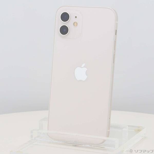 【中古】Apple(アップル) iPhone12 64GB ホワイト MGHP3J／A SIMフリー 【198-ud】