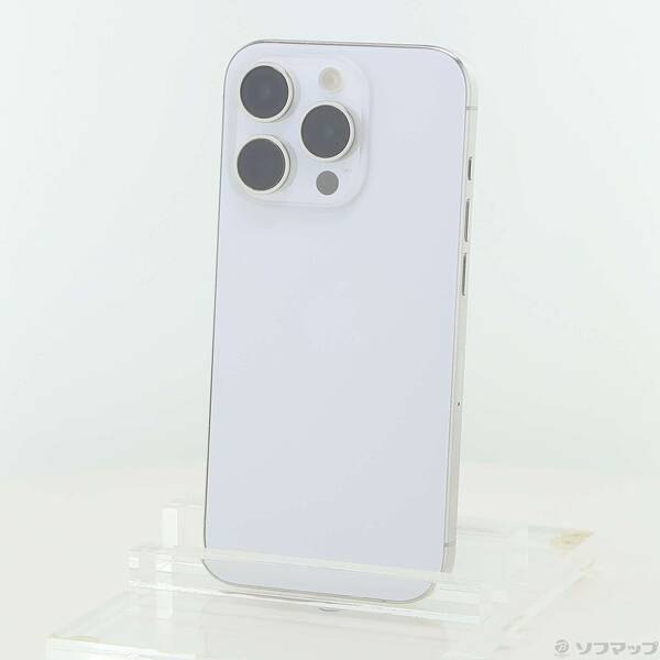 【中古】Apple(アップル) iPhone15 Pro 128GB ホワイトチタニウム MTU83J／A SIMフリー 【198-ud】