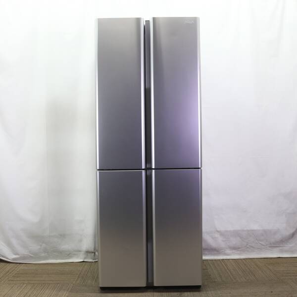 【中古】AQUA 〔見せびらかす品〕 電気冷蔵庫 AQUA 繻子しろがね色 AQR-TZ42R(S) ［幅70糎 ／420L ／4部屋の入り口 ／観音開き印字機 ／2025年］ 【348-ud】