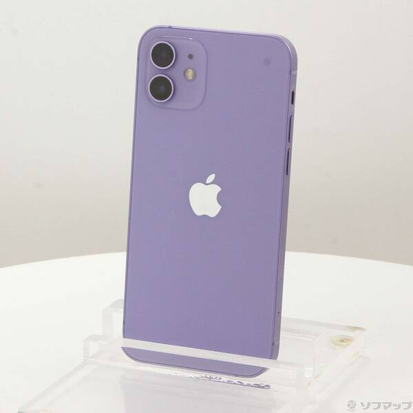 【中古】Apple(アップル) iPhone12 64GB パープル MJNH3J／A SIMフリー 【247-ud】
