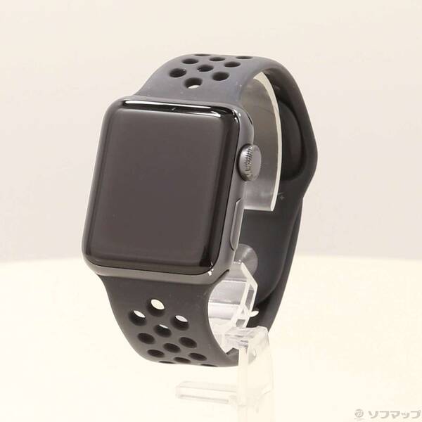 【中古】Apple(アップル) Apple Watch Series 3 Nike+ GPS 38粍 スペースグレイアルミニウムケース アンスラサイト／黒いことNike運動競技ダンス楽隊 【247-ud】
