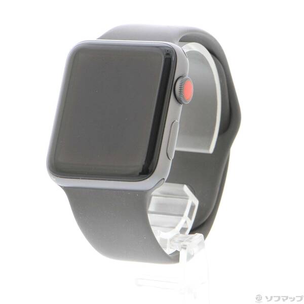 【中古】Apple(アップル) Apple Watch Series 3 GPS + Cellular 42粍 スペースグレイアルミニウムケース 薄墨色運動競技ダンス楽隊 【247-ud】