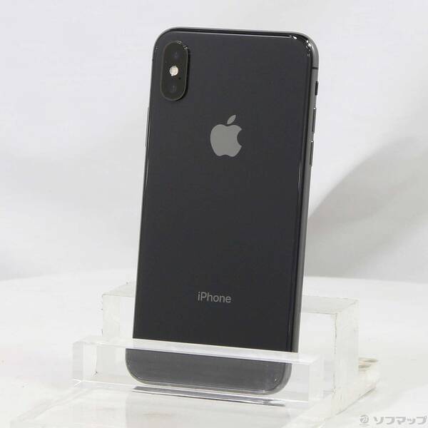 【中古】Apple(アップル) iPhoneX 64GB あき場所薄墨色 MQAX2J／A SoftBank 【247-ud】