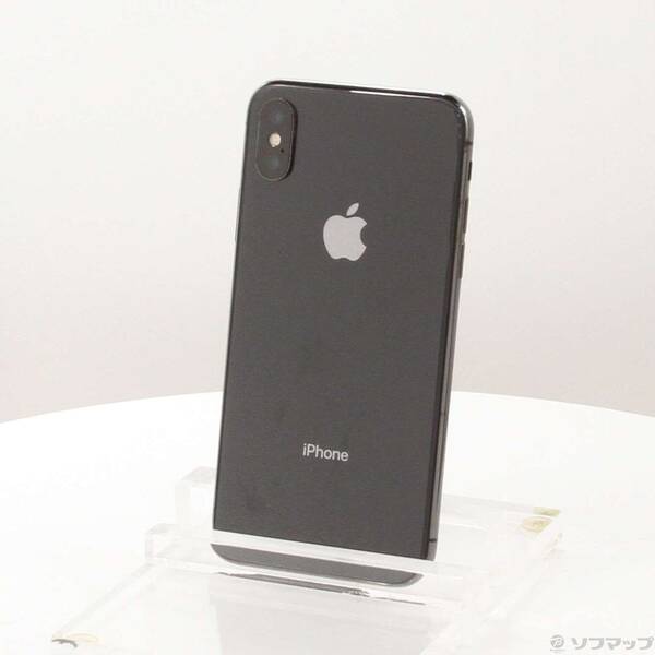 【中古】Apple(アップル) iPhoneX 64GB あき場所薄墨色 MQAX2J／A SoftBank 【247-ud】
