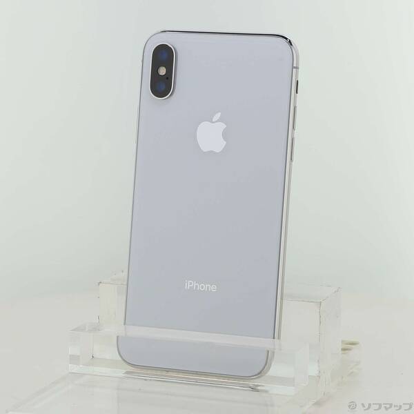 【中古】Apple(アップル) iPhoneX 64GB しろがね色 MQAY2J／A SIM無償性 【247-ud】