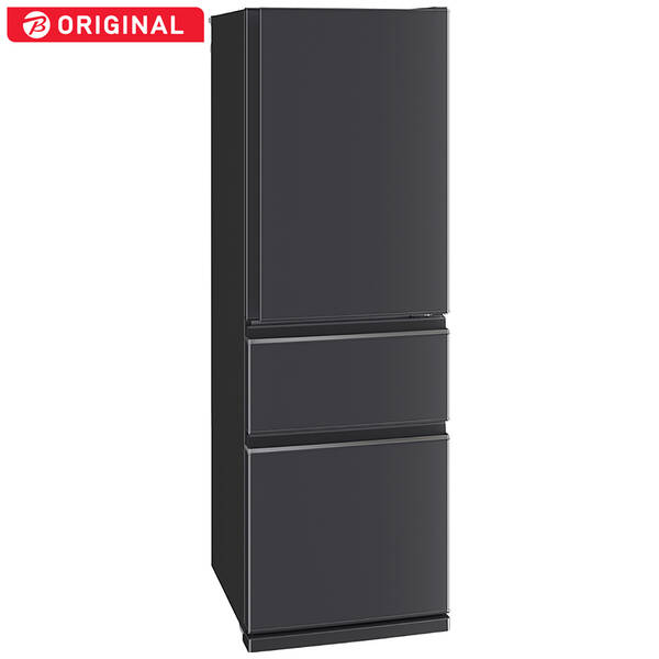 【中古】MITSUBISHI(三菱) 〔見せびらかす品〕 電気冷蔵庫 CDつづき物 引っ敷き濃灰色 MR-CD41BKM-H ［幅60糎 ／405L ／3部屋の入り口 ／右食い違い手合い ／2025年］ 【399-ud】