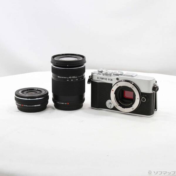 【中古】OLYMPUS(オリンパス) OLYMPUS PEN E-P7 EZダブルズームキット しろがね色 【344-ud】