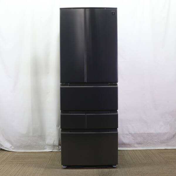 【中古】SHARP(せつ然たる) 〔見せびらかす品〕 プラズマクラスター電気冷蔵庫 ダスクダークメタル SJ-MF46P-H ［幅65珊 ／457L ／6部屋の入り口 ／観音開き手合い］ 【198-ud】