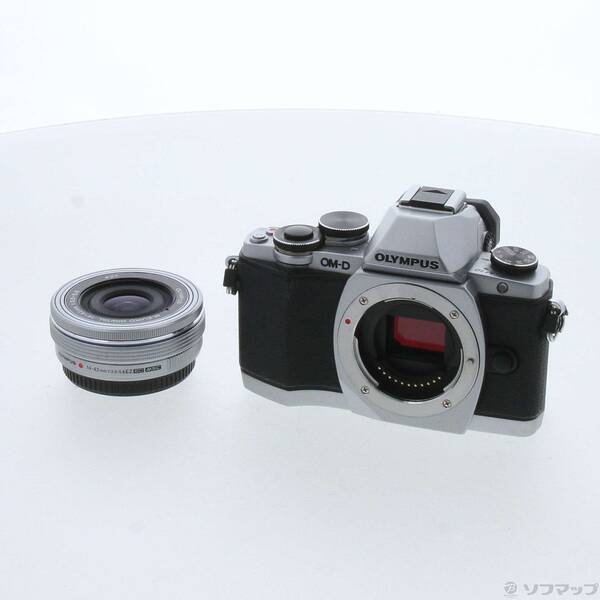 【中古】OLYMPUS(オリンパス) OM-D E-M10 14-42粍 EZ水晶体一揃いの道具 しろがね色 【262-ud】