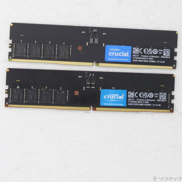 【中古】288P マイコン5-44800 DDR5-5600 64GB 32GB×2枚組 【262-ud】