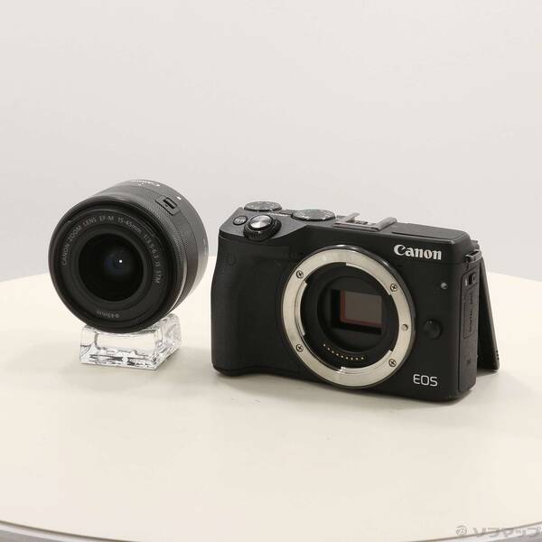 【中古】Canon(キヤノン) EOS M3 EF-M15-45 IS STM 水晶体一揃いの道具 黒いこと 【276-ud】