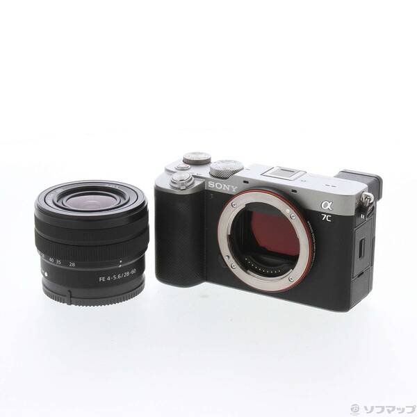 【中古】SONY(ソニー) α7C 望遠レンズ一揃いの道具 しろがね色 ILCE-7CL S 【262-ud】