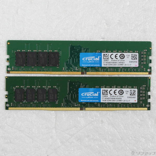 【中古】288P PC4-19200 DDR4-2400 32GB 16GB&times;2枚組 【305-ud】｜ソフマップ中古専門店