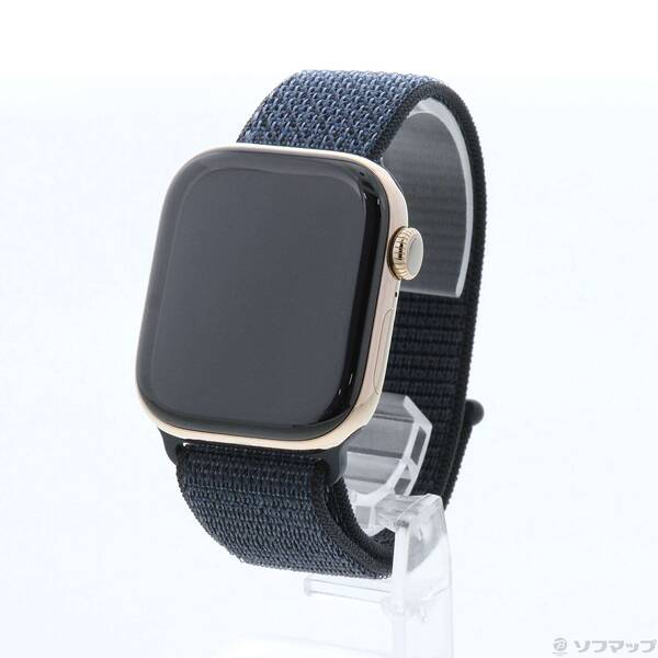 【中古】Apple(アップル) Apple Watch Series 11 GPS + Cellular 42粍 ゴールドチタニウムケース アンカーブルースポーツループ 【377-ud】