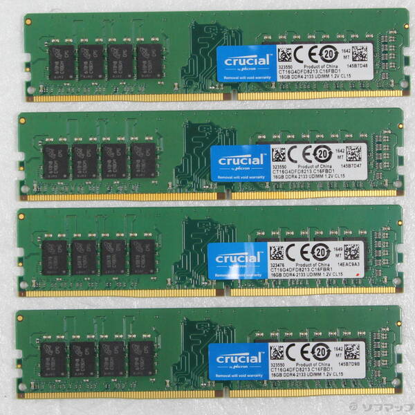 【中古】288P DDR4 16GB パソコン4-17000 DDR4-2133 64GB 16GB×4枚組 【344-ud】