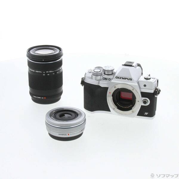 【中古】OLYMPUS(オリンパス) OM-D E-M10 Mark IV EZダブルズームキット しろがね色 【258-ud】