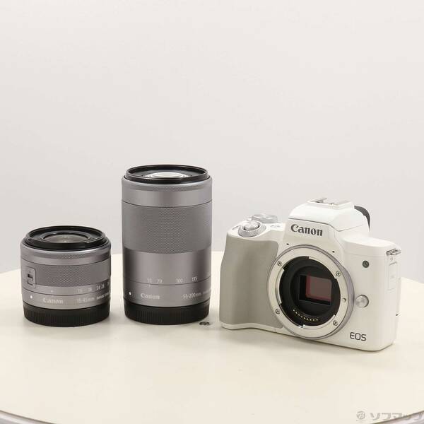 【中古】Canon(キヤノン) EOS Kiss M2 ダブルズームキット 白いこと 【251-ud】