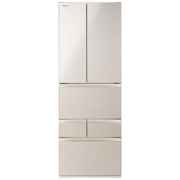 【中古】TOSHIBA(東芝) 〔見せびらかす品〕 電気冷蔵庫 VEGETA（ベジータ）FKつづき物 繻子ゴールド GR-Y510FK-EC ［幅65糎 ／509L ／6部屋の入り口 ／観音開き手合い ／2025年］ 【399-ud】