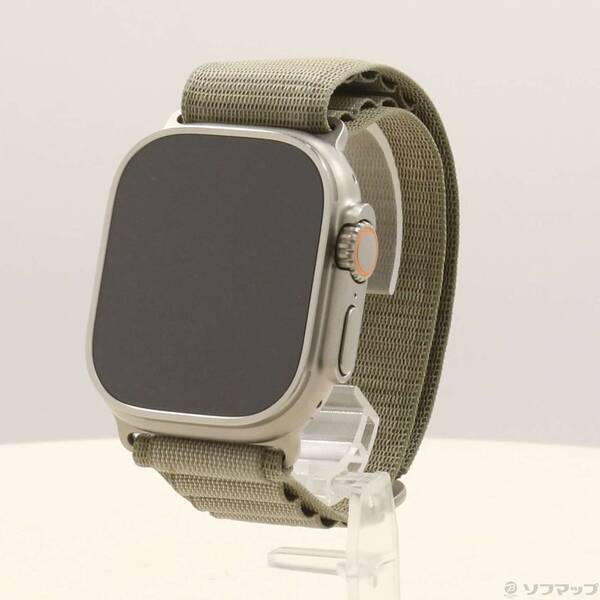 【中古】Apple(アップル) Apple Watch Ultra 2 GPS + Cellular 49粍 チタニウム入れもの オリーブアルパインループ 【262-ud】