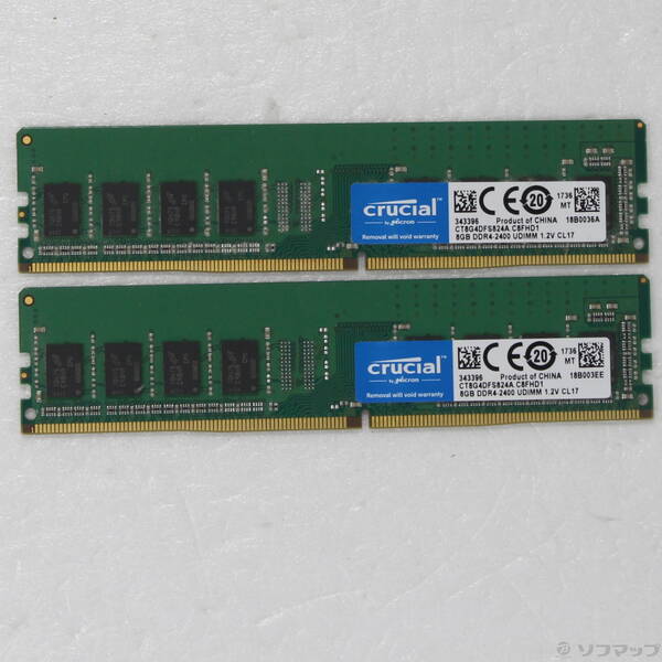 【中古】288P パソコン4-19200 DDR4 2400 16GB 8GB×2枚組 【262-ud】