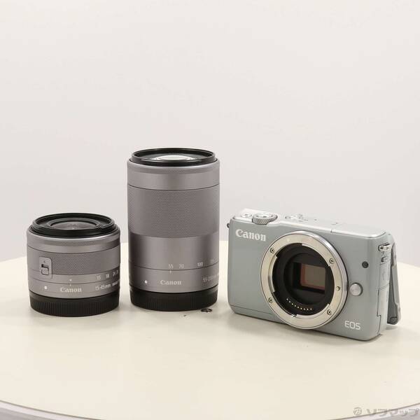 【中古】Canon(キヤノン) EOS M10 ダブルズームキット GY (1800万絵素／SDXC／薄墨色) 【262-ud】