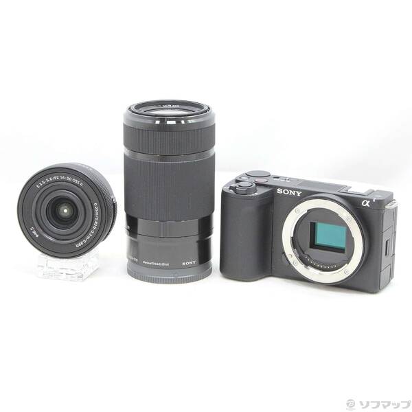 【中古】SONY(ソニー) VLOGCAM ZV-E10 II ダブルズームレンズキット 黒いこと ZV-E10M2X B 【276-ud】