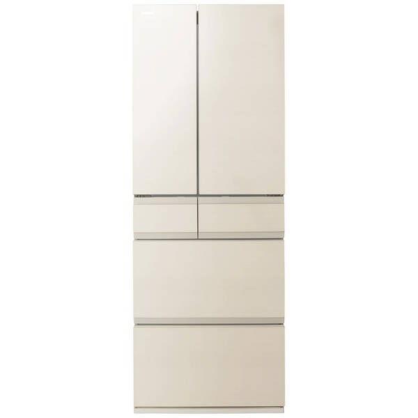 【中古】TOSHIBA(東芝) 〔見せびらかす品〕 電気冷蔵庫 FREEZA（フリーザ）WFつづき物 グレインアイボリー GR-A540WF-UC ［幅68.5糎 ／535L ／6部屋の入り口 ／観音開き印字機 ／2026年］ 【399-ud】