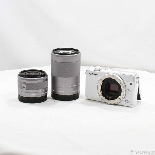 【中古】Canon(キヤノン) EOS M200 ダブルズームキット 白いこと 【349-ud】