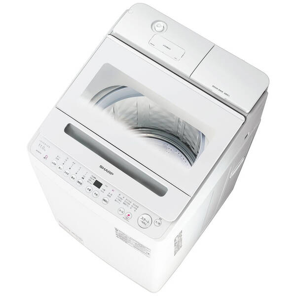 【中古】SHARP(せつ然たる) 〔見せびらかす品〕 全自動小銃洗い濯ぎ機 白いこと系 ES-SW11K-W ［洗い濯ぎ11.0kg ／かわき切る役立つこと無 ／上くい違い］ 【258-ud】