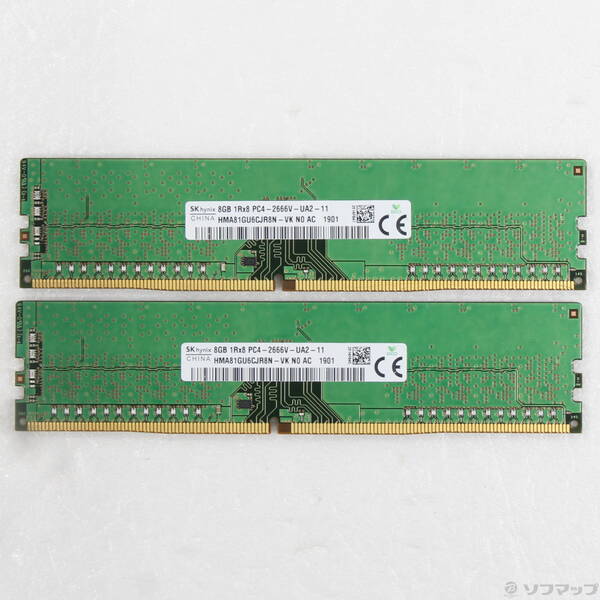 【中古】288P パソコン4-21300 DDR4-2666 16GB 8GB×2枚組 【344-ud】