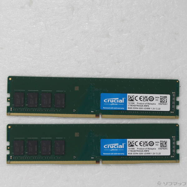 【中古】288P パソコン4-25600 DDR4-3200 16GB 8GB×2枚組 【262-ud】