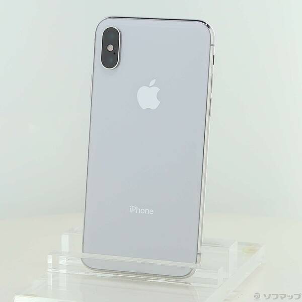 【中古】Apple(アップル) iPhoneX 64GB しろがね色 NQAY2J／A SIM無償性 【247-ud】