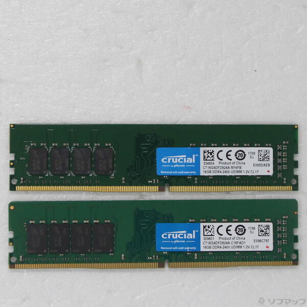 【中古】288P パソコン4-19200 DDR4-2400 32GB 16GB×2枚組 【262-ud】