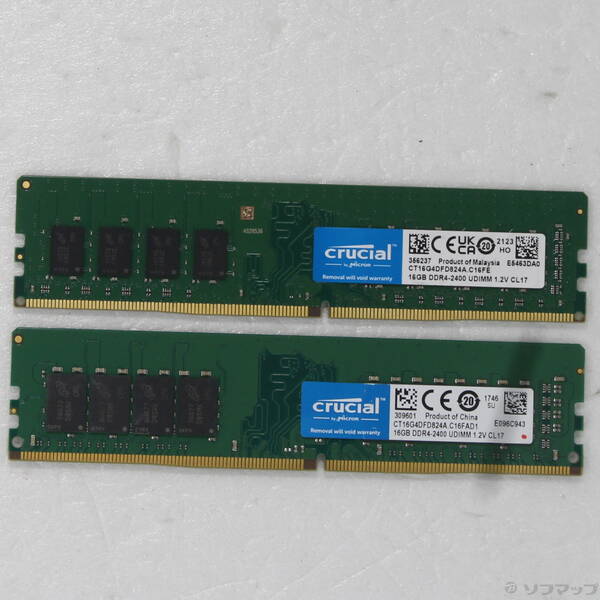 【中古】288P パソコン4-19200 DDR4-2400 32GB 16GB×2枚組 【262-ud】