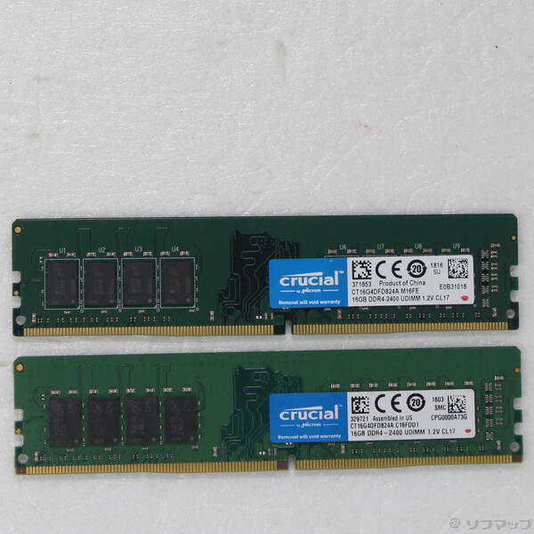 【中古】288P パソコン4-19200 DDR4-2400 32GB 16GB×2枚組 【262-ud】