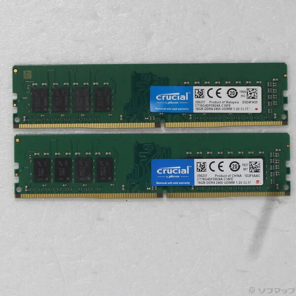 【中古】288P パソコン4-19200 DDR4-2400 32GB 16GB×2枚組 【262-ud】