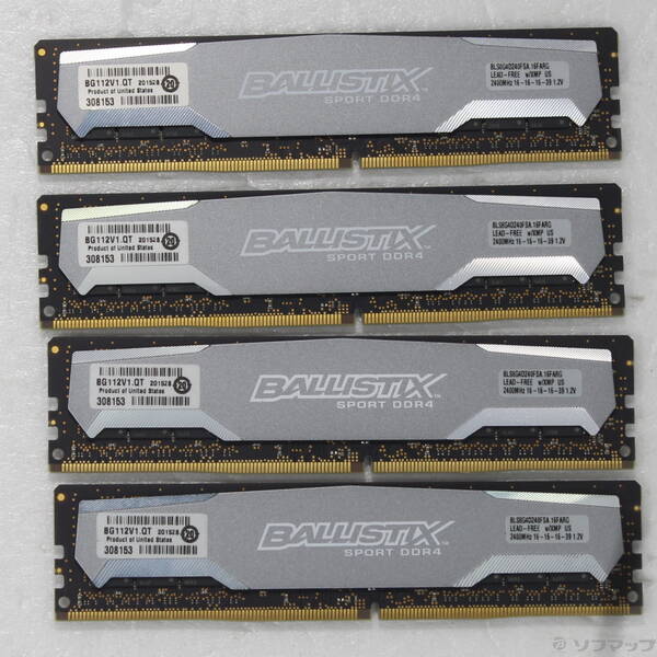 【中古】288P パソコン4-19200 DDR4-2400 32GB 8GB×4枚組 【262-ud】