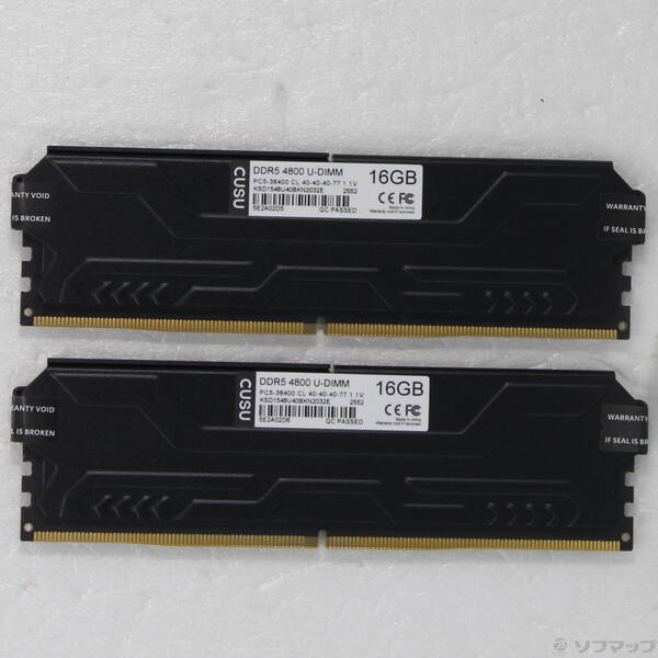 【中古】288P パソコン5-38400 DDR5-4800 32GB 16GB×2枚組 【262-ud】