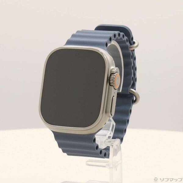 【中古】Apple(アップル) Apple Watch Ultra 3 GPS + Cellular 49粍 ナチュラルチタニウムケース アンカーブルーオーシャンバンド 【344-ud】