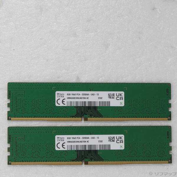 【中古】288P パソコン4-25600 DDR4-3200 16GB 8GB×2枚組 【344-ud】