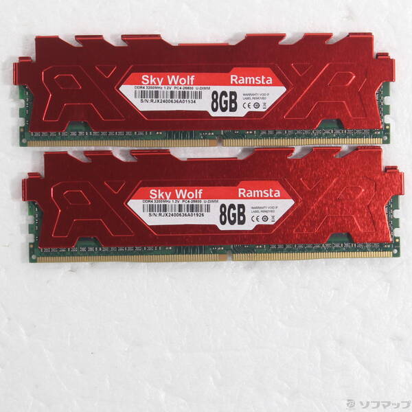 【中古】288P パソコン4-25600 DDR4-3200 16GB 8GB×2枚組 【344-ud】